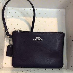 Coach purple leather wristlet